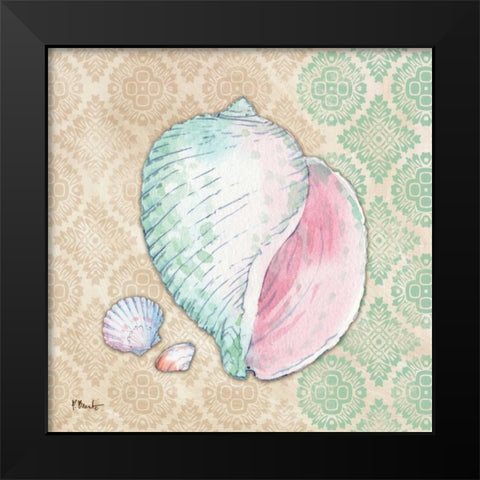 Serene Seashells II Black Modern Wood Framed Art Print by Brent, Paul