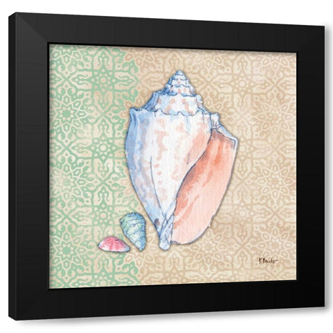 Serene Seashells III Black Modern Wood Framed Art Print with Double Matting by Brent, Paul