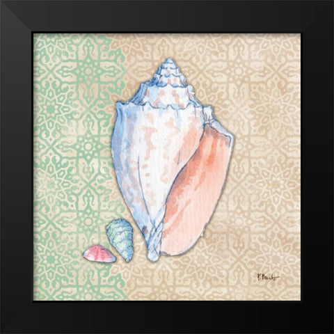 Serene Seashells III Black Modern Wood Framed Art Print by Brent, Paul