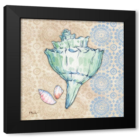 Serene Seashells IV Black Modern Wood Framed Art Print with Double Matting by Brent, Paul