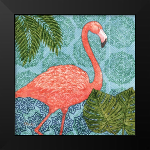 Bahama Flamingo I Black Modern Wood Framed Art Print by Brent, Paul