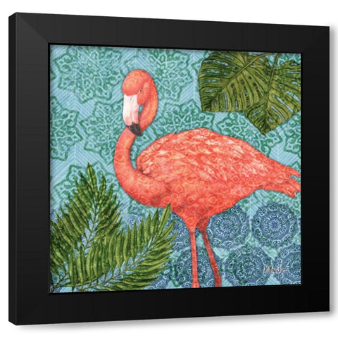 Bahama Flamingo II Black Modern Wood Framed Art Print with Double Matting by Brent, Paul