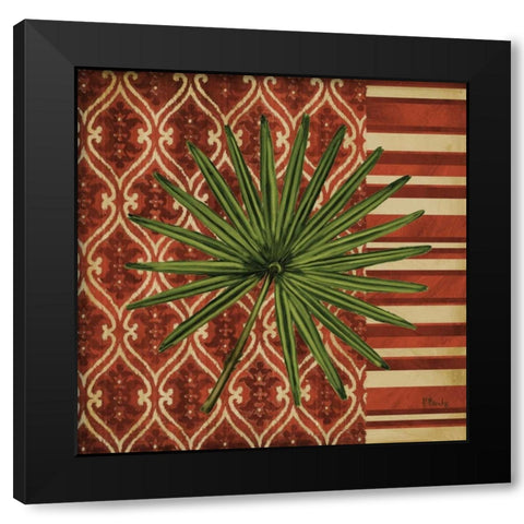 Sunset Cay Palm II Black Modern Wood Framed Art Print with Double Matting by Brent, Paul
