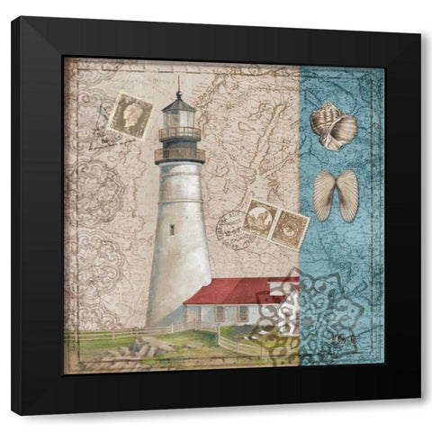 Harbor Point II Black Modern Wood Framed Art Print with Double Matting by Brent, Paul