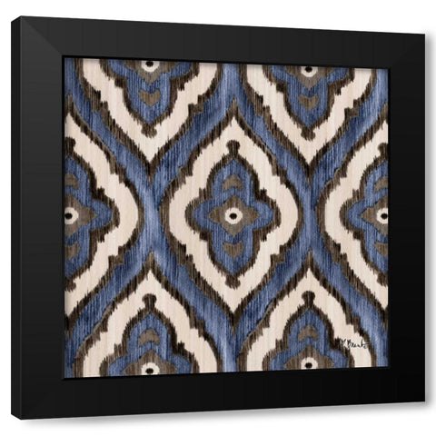 Indigo Ikat III Black Modern Wood Framed Art Print with Double Matting by Brent, Paul