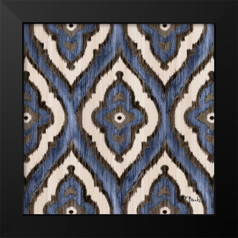 Indigo Ikat III Black Modern Wood Framed Art Print by Brent, Paul