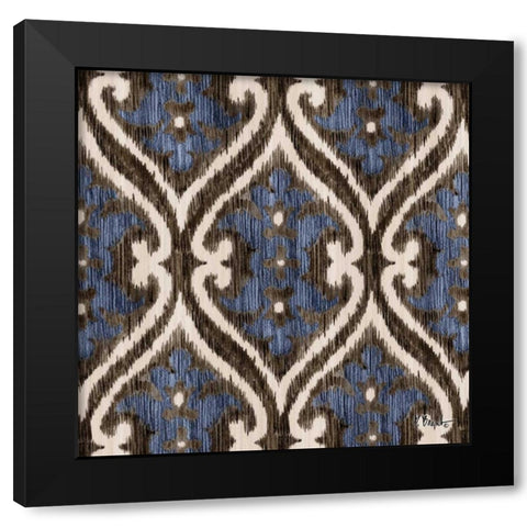 Indigo Ikat IV Black Modern Wood Framed Art Print by Brent, Paul