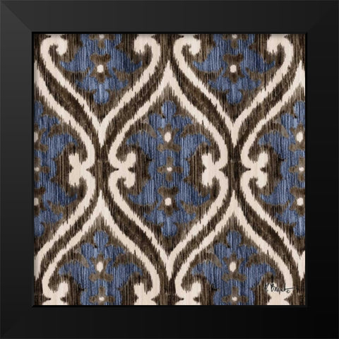 Indigo Ikat IV Black Modern Wood Framed Art Print by Brent, Paul