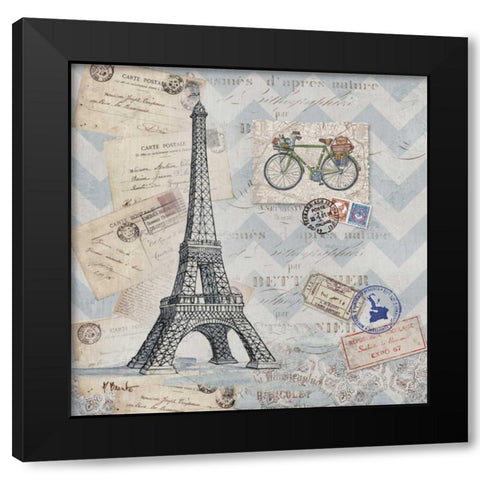 Bon Voyage I Black Modern Wood Framed Art Print with Double Matting by Brent, Paul