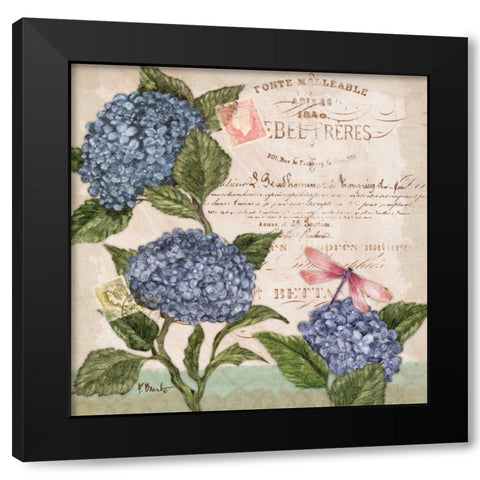 Parisian Hydrangeas I Black Modern Wood Framed Art Print with Double Matting by Brent, Paul