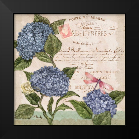 Parisian Hydrangeas I Black Modern Wood Framed Art Print by Brent, Paul