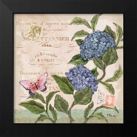 Parisian Hydrangeas II Black Modern Wood Framed Art Print by Brent, Paul
