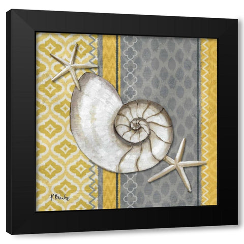 Santa Cruz Shells I Black Modern Wood Framed Art Print with Double Matting by Brent, Paul