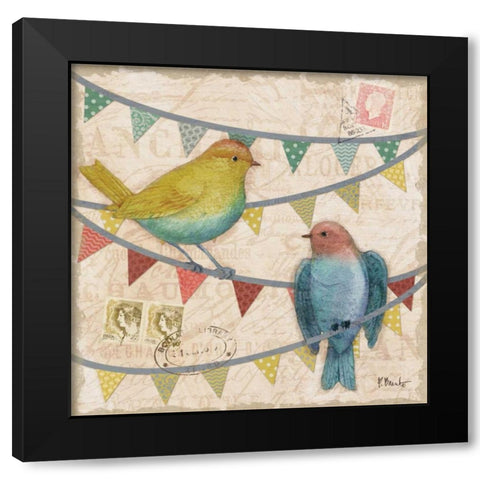 Fancy Flock I Black Modern Wood Framed Art Print by Brent, Paul
