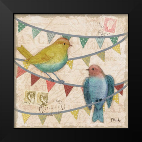 Fancy Flock I Black Modern Wood Framed Art Print by Brent, Paul