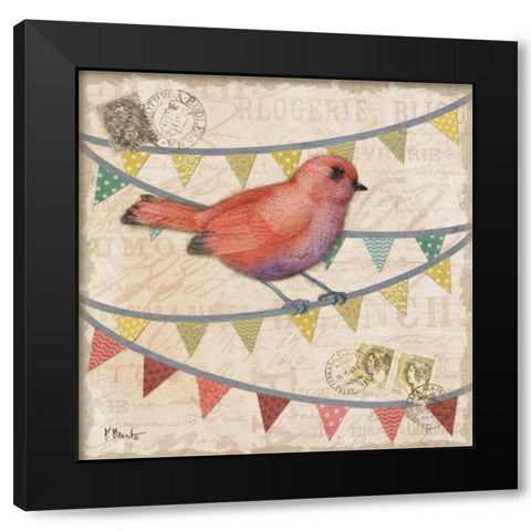 Fancy Flock III Black Modern Wood Framed Art Print with Double Matting by Brent, Paul