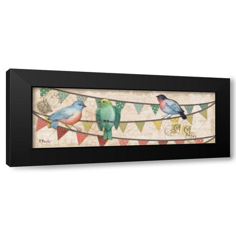 Fancy Flock Panel I Black Modern Wood Framed Art Print with Double Matting by Brent, Paul