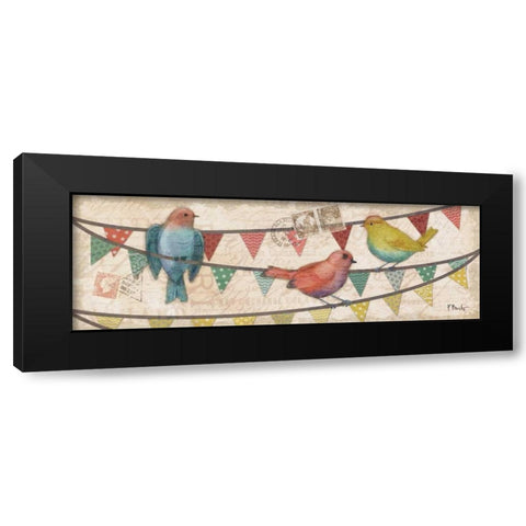 Fancy Flock Panel II Black Modern Wood Framed Art Print with Double Matting by Brent, Paul