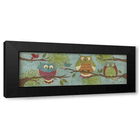Fantasy Owls Family I Black Modern Wood Framed Art Print by Brent, Paul