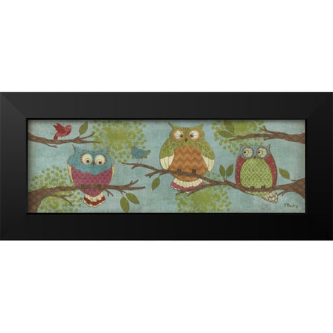 Fantasy Owls Family I Black Modern Wood Framed Art Print by Brent, Paul