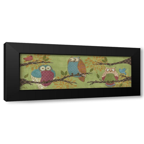 Fantasy Owls Family II Black Modern Wood Framed Art Print with Double Matting by Brent, Paul
