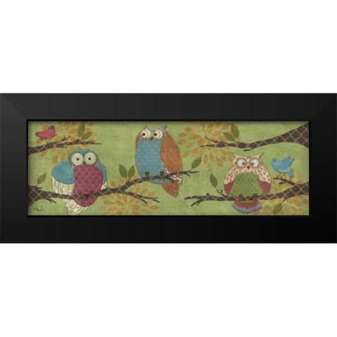 Fantasy Owls Family II Black Modern Wood Framed Art Print by Brent, Paul
