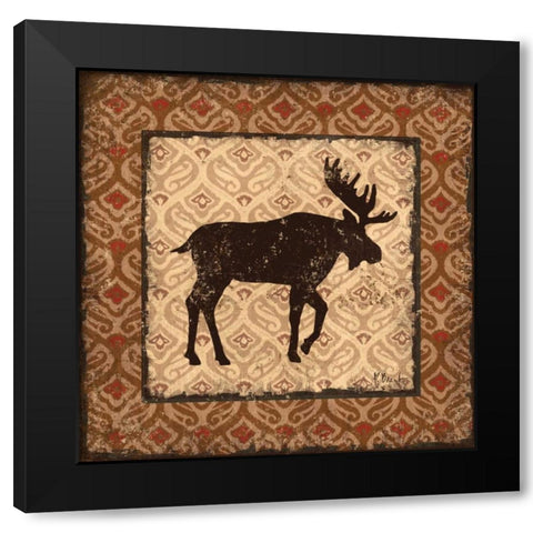 Modern Moose Spice I Black Modern Wood Framed Art Print with Double Matting by Brent, Paul