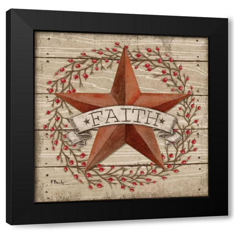Faith Star Black Modern Wood Framed Art Print by Brent, Paul