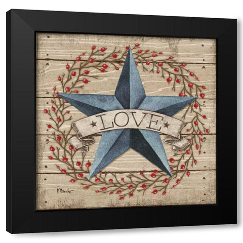 Love Star Black Modern Wood Framed Art Print by Brent, Paul