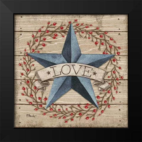 Love Star Black Modern Wood Framed Art Print by Brent, Paul