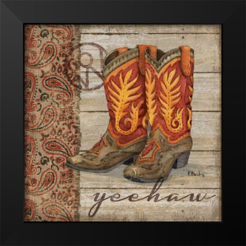 Wild West Boots I Black Modern Wood Framed Art Print by Brent, Paul