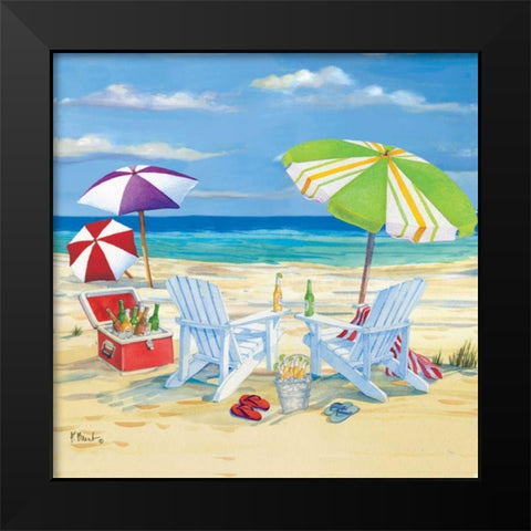 5 o-clock Beach I Black Modern Wood Framed Art Print by Brent, Paul