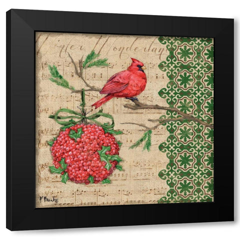 Burlap Holiday IV Black Modern Wood Framed Art Print with Double Matting by Brent, Paul