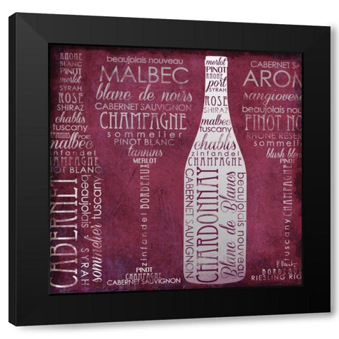 Vino Lingo II Black Modern Wood Framed Art Print with Double Matting by Brent, Paul