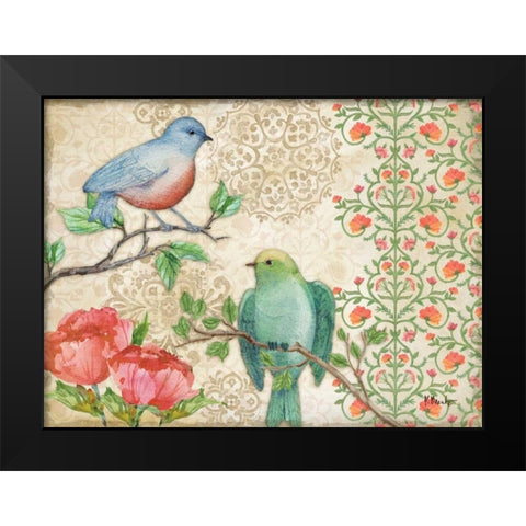 Blossoming Birds II Black Modern Wood Framed Art Print by Brent, Paul