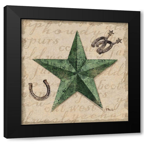 Bandana Barn Star III Black Modern Wood Framed Art Print by Brent, Paul