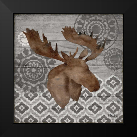 Woodland Ikat III Black Modern Wood Framed Art Print by Brent, Paul