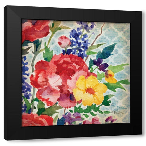 Patio Peony V Black Modern Wood Framed Art Print by Brent, Paul