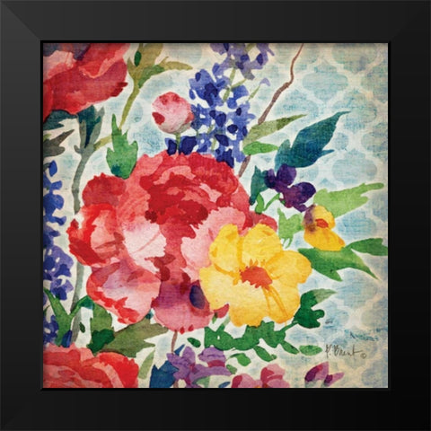 Patio Peony V Black Modern Wood Framed Art Print by Brent, Paul