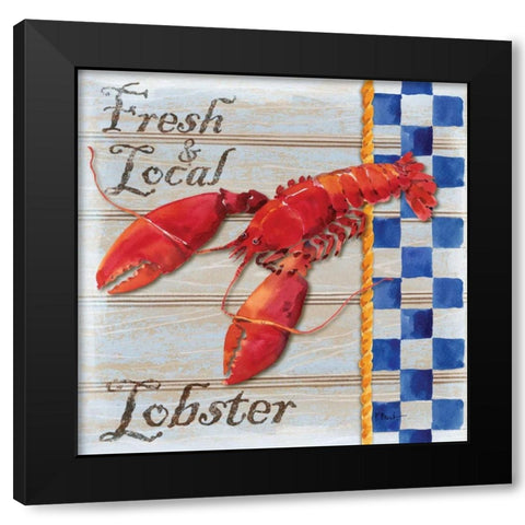 Chesapeake Lobster Black Modern Wood Framed Art Print with Double Matting by Brent, Paul