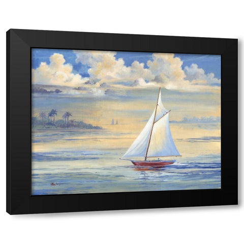 Bay of Palms Black Modern Wood Framed Art Print by Brent, Paul