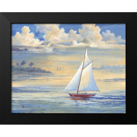 Bay of Palms Black Modern Wood Framed Art Print by Brent, Paul