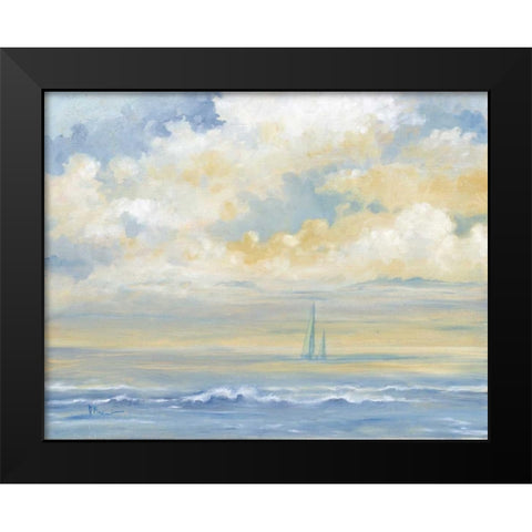Misty Morning Sail Black Modern Wood Framed Art Print by Brent, Paul