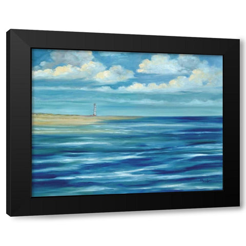Summerset Lighthouse Black Modern Wood Framed Art Print by Brent, Paul