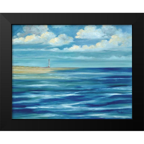 Summerset Lighthouse Black Modern Wood Framed Art Print by Brent, Paul