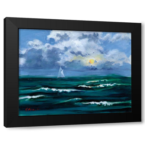 Sailboat Cloudscape Black Modern Wood Framed Art Print with Double Matting by Brent, Paul