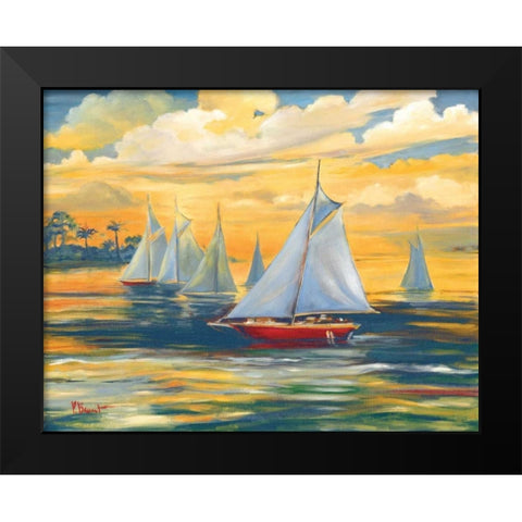 Golden Bay Black Modern Wood Framed Art Print by Brent, Paul