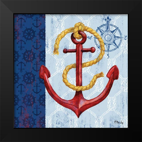 Montauk Anchor I Black Modern Wood Framed Art Print by Brent, Paul