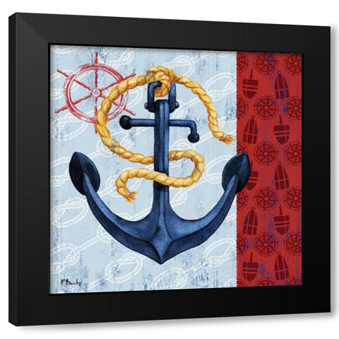 Montauk Anchor II Black Modern Wood Framed Art Print by Brent, Paul