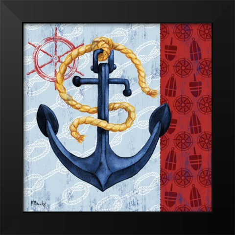 Montauk Anchor II Black Modern Wood Framed Art Print by Brent, Paul